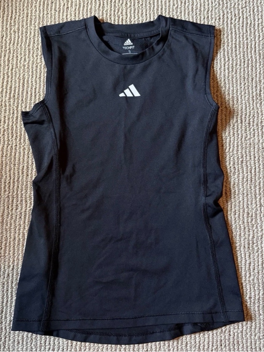 Adidas Boys Moisture Wicking Techfit Compression Shirt Sleeveless Size 8
